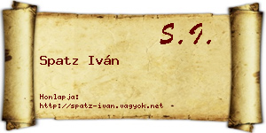 Spatz Iván névjegykártya