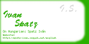 ivan spatz business card